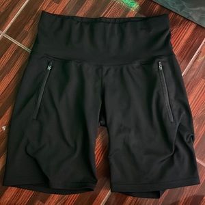 Black shorts with zippers